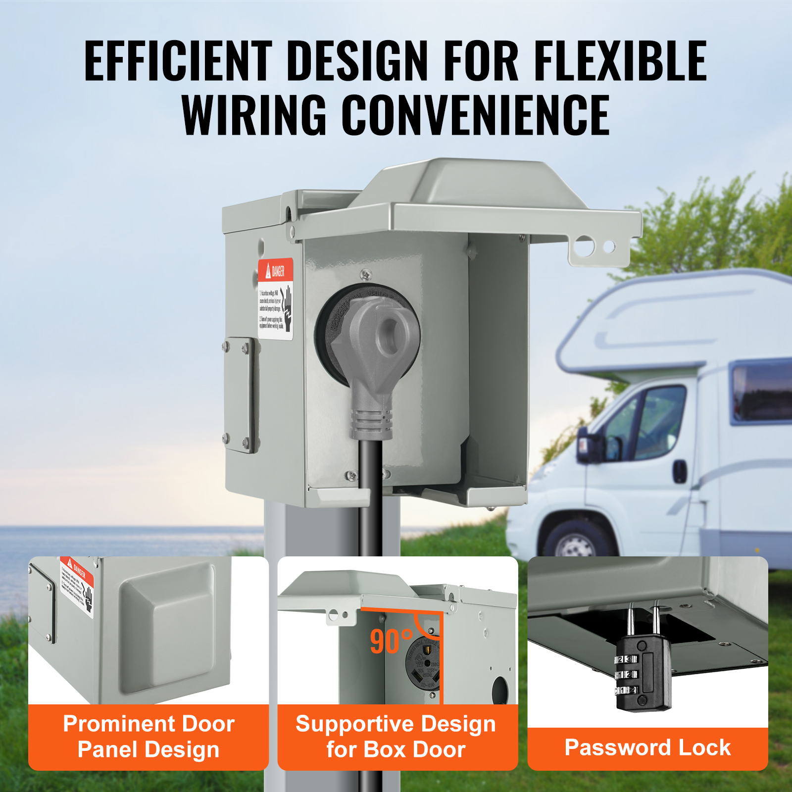 Outdoor Power Receptacle - 30 Amp RV Power Outlet Box,