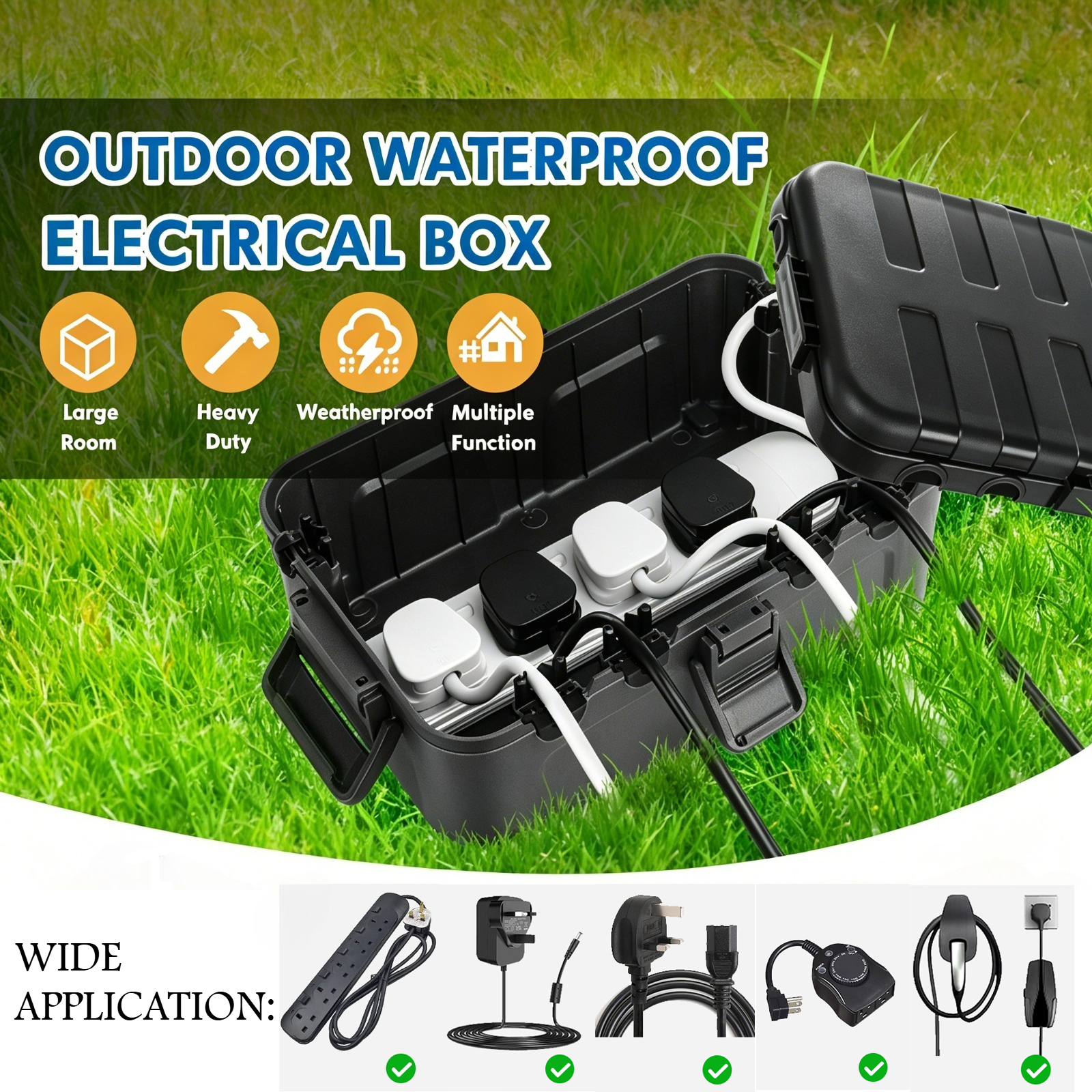 Outdoor Power Outlet Cover - Restmo Large Outdoor Electrical Box Waterproof