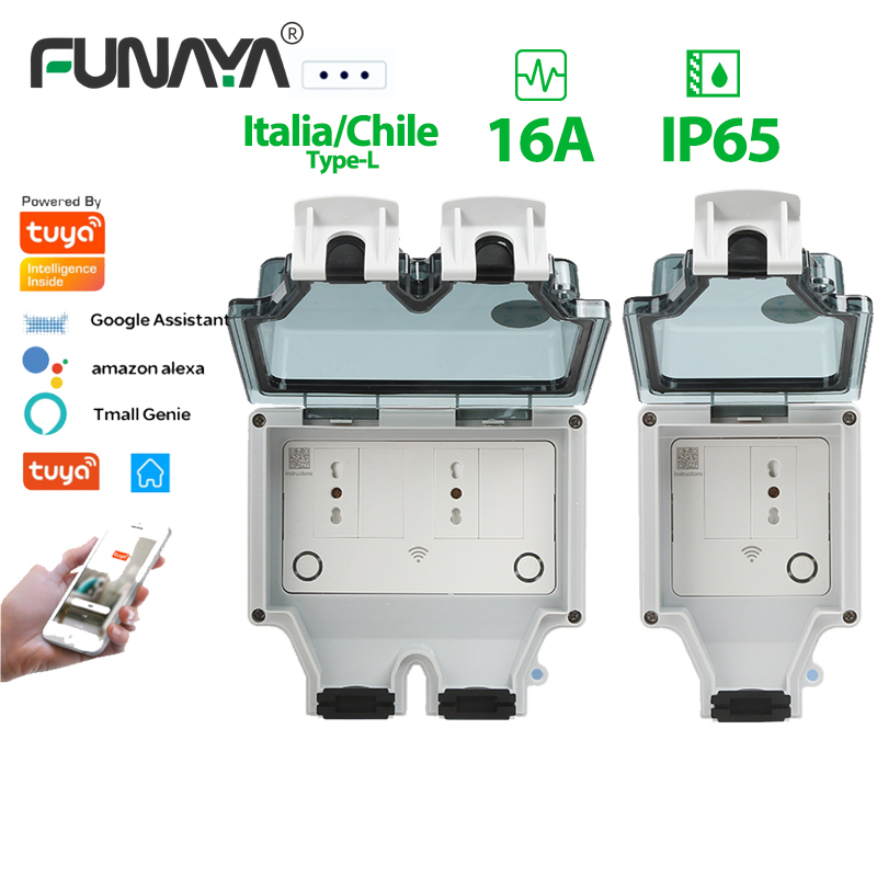 Outdoor Power Outlet Wifi - Italia / Chile Tuya Outdoor Waterproof