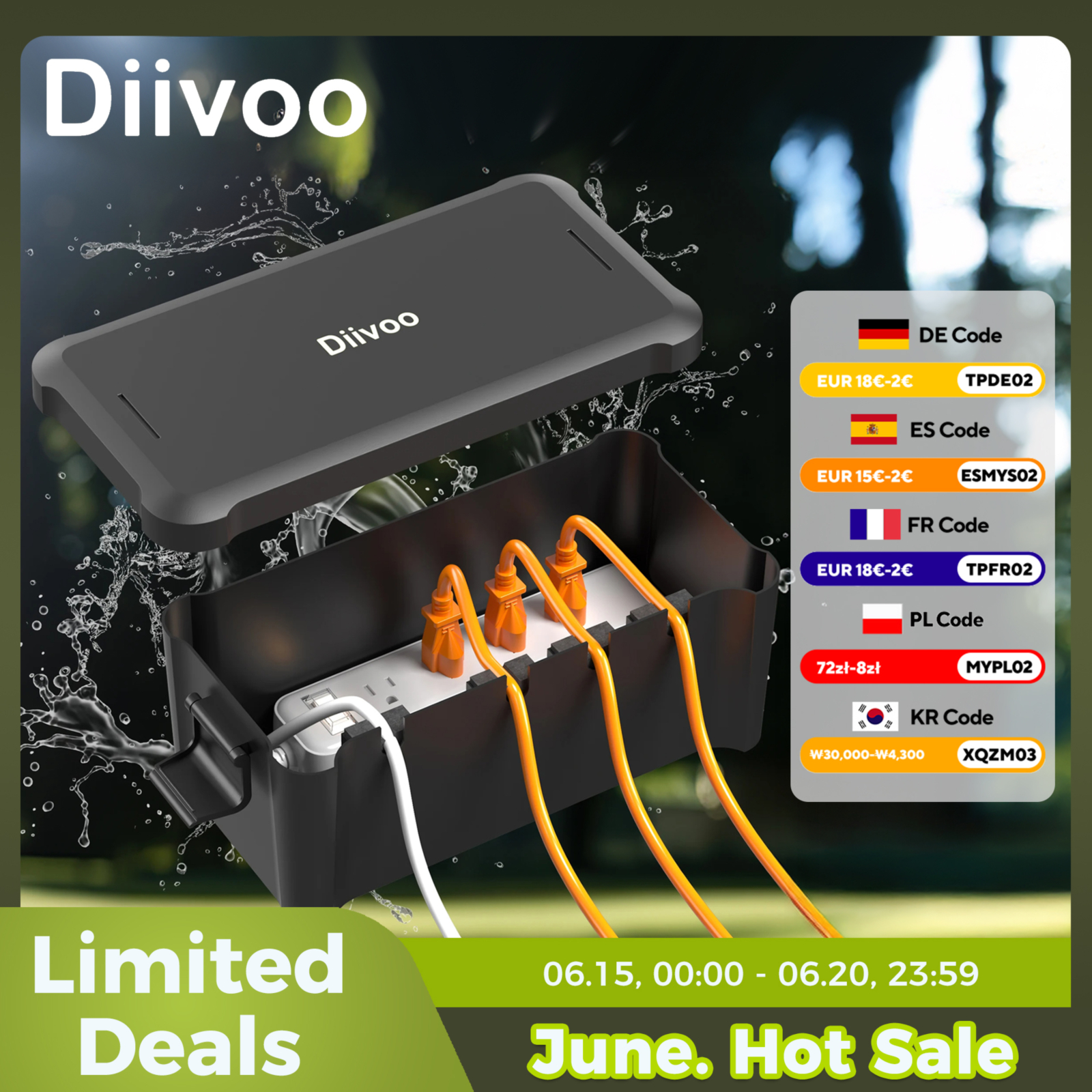 Outdoor Power Distribution Box - Diivoo Outdoor Waterproof Electrical Box Outside