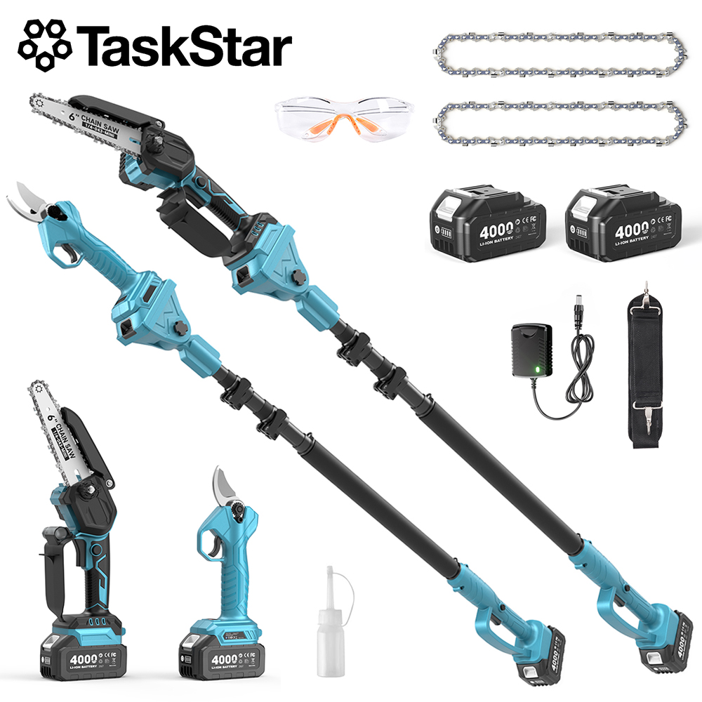 Pole Saw Cordless - TaskStar 4-in-1 Garden Power Tools Cordless