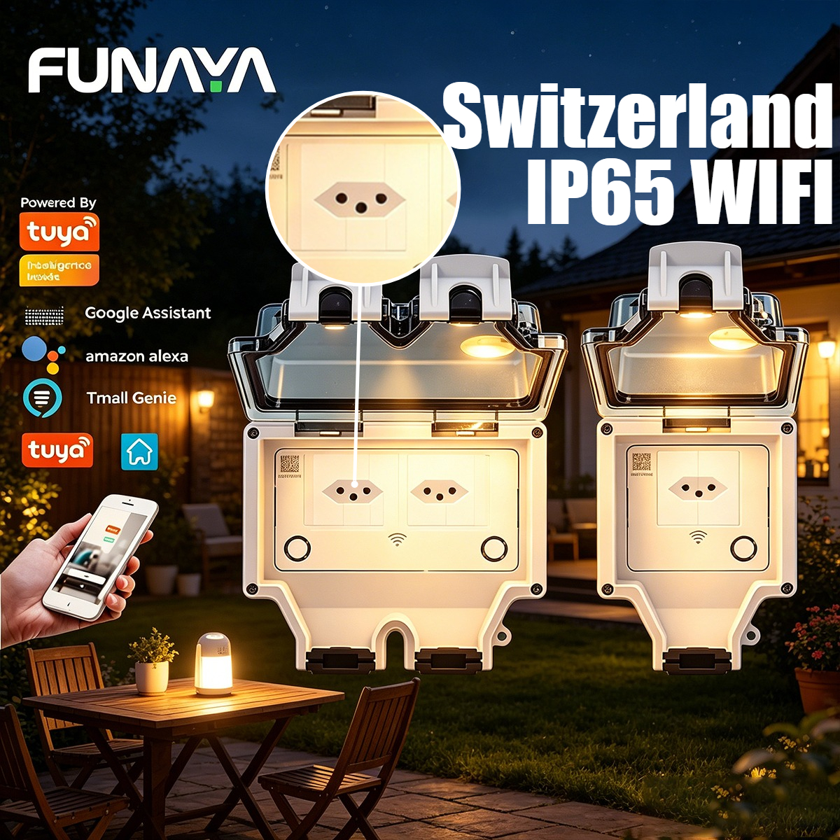 FUNAYA Switzerland Tuya Outdoo – обзор и цена Outdoor Power Outlet Wifi