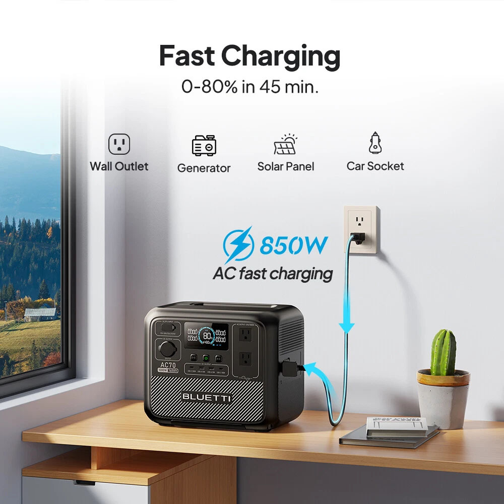 BLUETTI AC70 1000W 768Wh Porta – обзор и цена Outdoor Powerbank