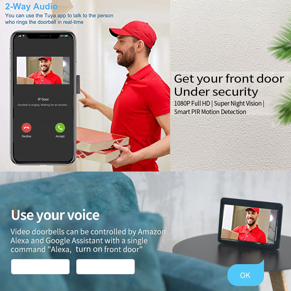 7 Inch Tuya Video Doorbell WiF – обзор и цена Outdoor Power Outlet Wifi