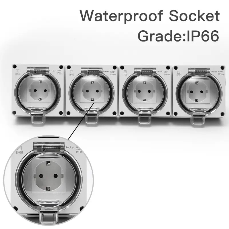 IP66 waterproof power receptac – обзор и цена Outdoor Power Receptacle