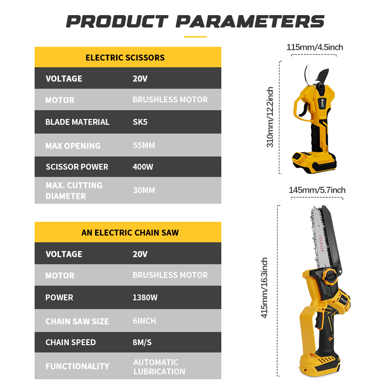 Brushless 6 Inch Electric Chai – обзор и цена Pole Saw Cordless