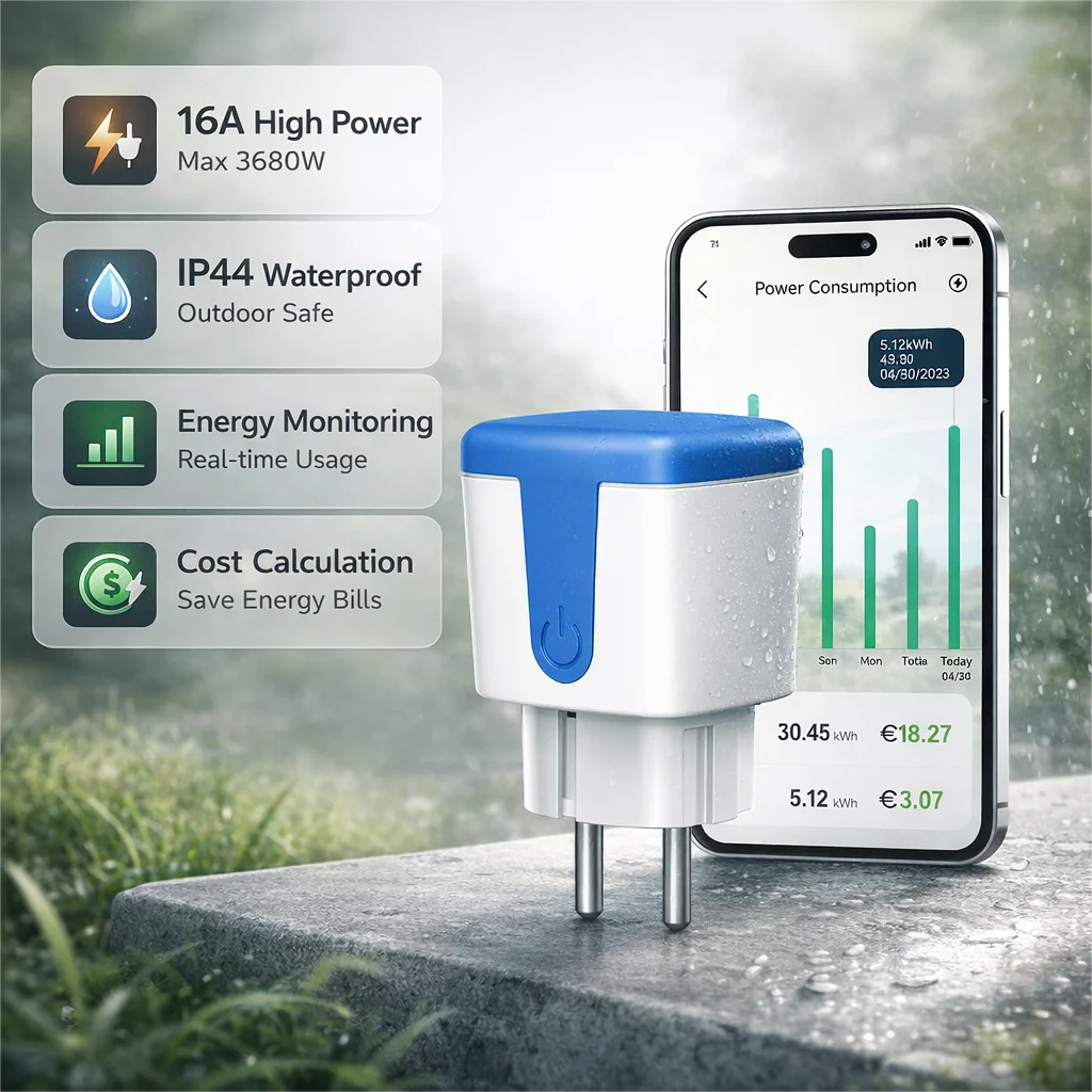 16A WiFi EU Socket Smart Outdo – обзор и цена Outdoor Power Outlet Wifi