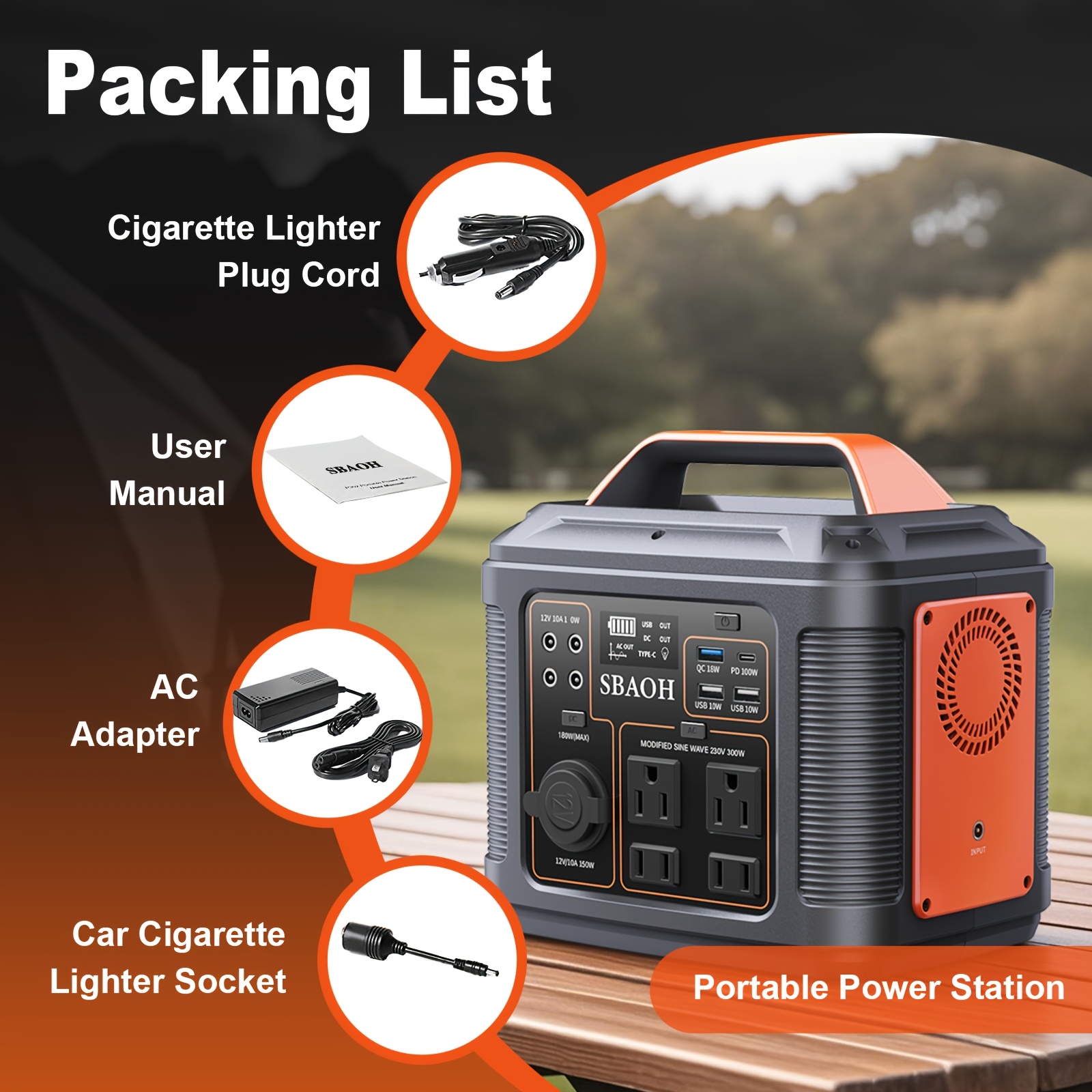 SBAOH Portable Power Station,  – обзор и цена Outdoor Power Outlet Wifi